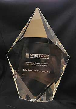 Lake Area Title, Westcor Award